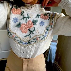 ALFRED DUNNER FLOWER KNIT SWEATSHIRT